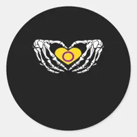 Intersex Pride Skeleton Halloween Goth Heart Class Classic Round Sticker