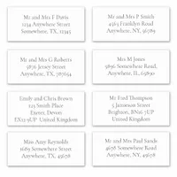 Individual Guest Names and Address Shipping Serif Sticker