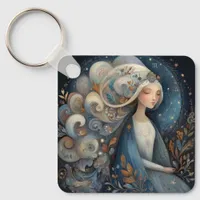 Virgo Maiden Zodiac Astrology Mystical Birthday Keychain