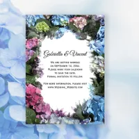 Hydrangea Flowers Frame Wedding Save the Date Invitation