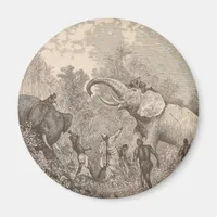 Hunting Elephants Magnet