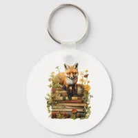 Cottagecore Aesthetic With Book Cute Goblincore Cr Keychain