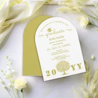 Elegant Simple Golden Graduation Invitation