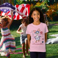 Pink Little Girl Silly Goose 4th of July  T-Shirt