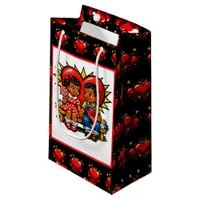 Valentine's Day | Retro Pop Art Boy and Girl Small Gift Bag
