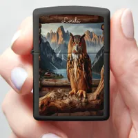 Eurasian Eagle Owl Mountain Vista Timber Orange  Zippo Lighter