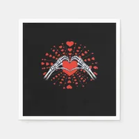 Skeleton Hand Heart Valentines Day Funny 2025 Hear Napkins