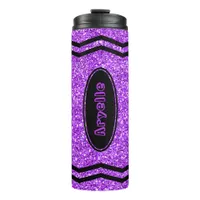 Custom Kids Name Purple Glitter Crayon Tumbler