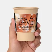 Elegant 32nd Bronze Wedding Anniversary Coffee Cup Sleeve
