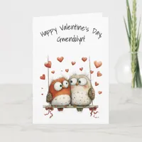 Owl Sweethearts Whimsical Happy Valentine's Day Card