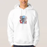 Baseball Game Day Retro Tis The Season Checkered Hoodie