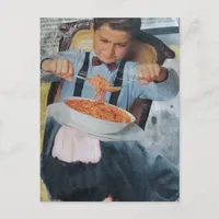 Spaghetti Boy Collage Postcard