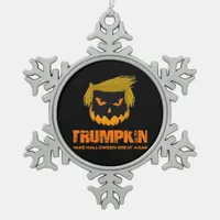 Trumpkin, Make Halloween Great Again Classic Snowflake Pewter Christmas Ornament