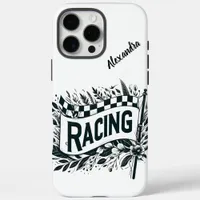 Racing flags with floral designs iPhone 16 pro max case