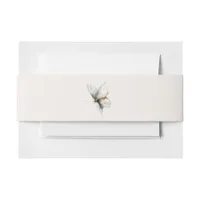  Elegant Abstract Ink Pastel Butterfly Invitation Belly Band