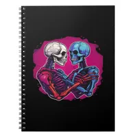 Skeleton Hands Holding Heart Retro Tattoo Style Notebook