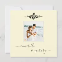 * AR6 Cherub Rings QR PHOTO RSVP Wedding Invitation
