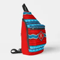 Southwest River Canyon Red Turquoise Personalized Sling Bag