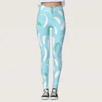 Blue Kite Surf Sails and Lines Cool Watersports Leggings