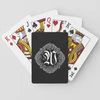 Elegant Goth Initial W Poker Cards