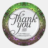 Rainbow Bokeh Thank You Stickers