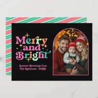 Retro Candy Pop Retro Christmas Family Photo Holiday Card
