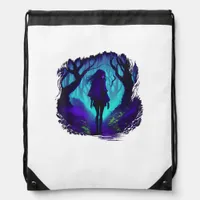 Fey Gothic Emo Goblincore Aesthetic  Forest Graphi Drawstring Bag