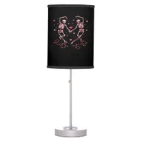 Skeletons Holding Hands Heart Valentines Day Desig Table Lamp