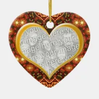 Earth Golden Heart Photo Valentine Ornament