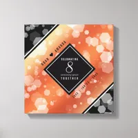 Elegant 8th Bronze Wedding Anniversary Canvas Print