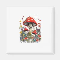 Cottagecore Aesthetic Mushroom Goblincore Minimal  Magnet