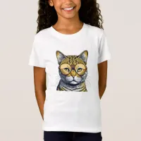 Cool Kitty Cat with Glasses T-Shirt