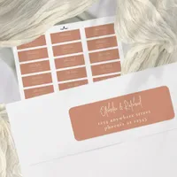 Rustic Script Return Address Wedding Terracotta Label