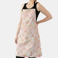 Abstract Watercolor Small Peach Pink Flowers Apron