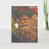 Vintage Santa Blank Inside Christmas Holiday Card