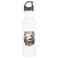 Aesthetic Goblincore And Cottagecore Mushroom Calm Stainless Steel Water Bottle
