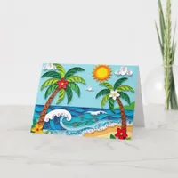 Palm Trees on the Beach | Birthday Card