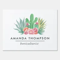 Chic Watercolor Blush Pink Rose Sign
