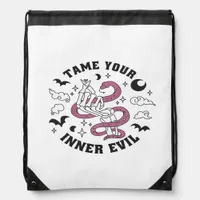 Skeleton Hand Making Heart  Drawstring Bag