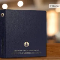 Estate Planning Portfolio Leather Blue Gold Logo 3 Ring Binder