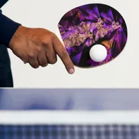 Modern fractal in black and purple ping pong paddle