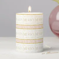 Pink Gold Christmas Pattern#35 ID1009 Pillar Candle