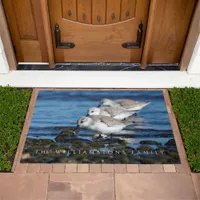 Sanderlings Feasting in Staggered Synchronicity Doormat