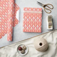 Peaches and Cream Modern Geometric Arrow Rows Wrapping Paper