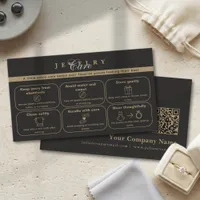 Elegant Black & Gold Jewelry Card Insert Card
