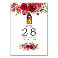 Watercolor Floral Wedding Table Number