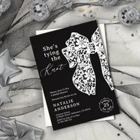 Black Lace She's Tying the Knot Bridal Shower Invitation