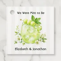Elegant We Were Mint to Be Cocktail Wedding Favor Tags