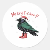 Merry Christmas F Caw F Vintage Classic Style Classic Round Sticker