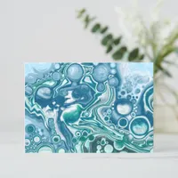 Thank You Note Blue Fluid Art